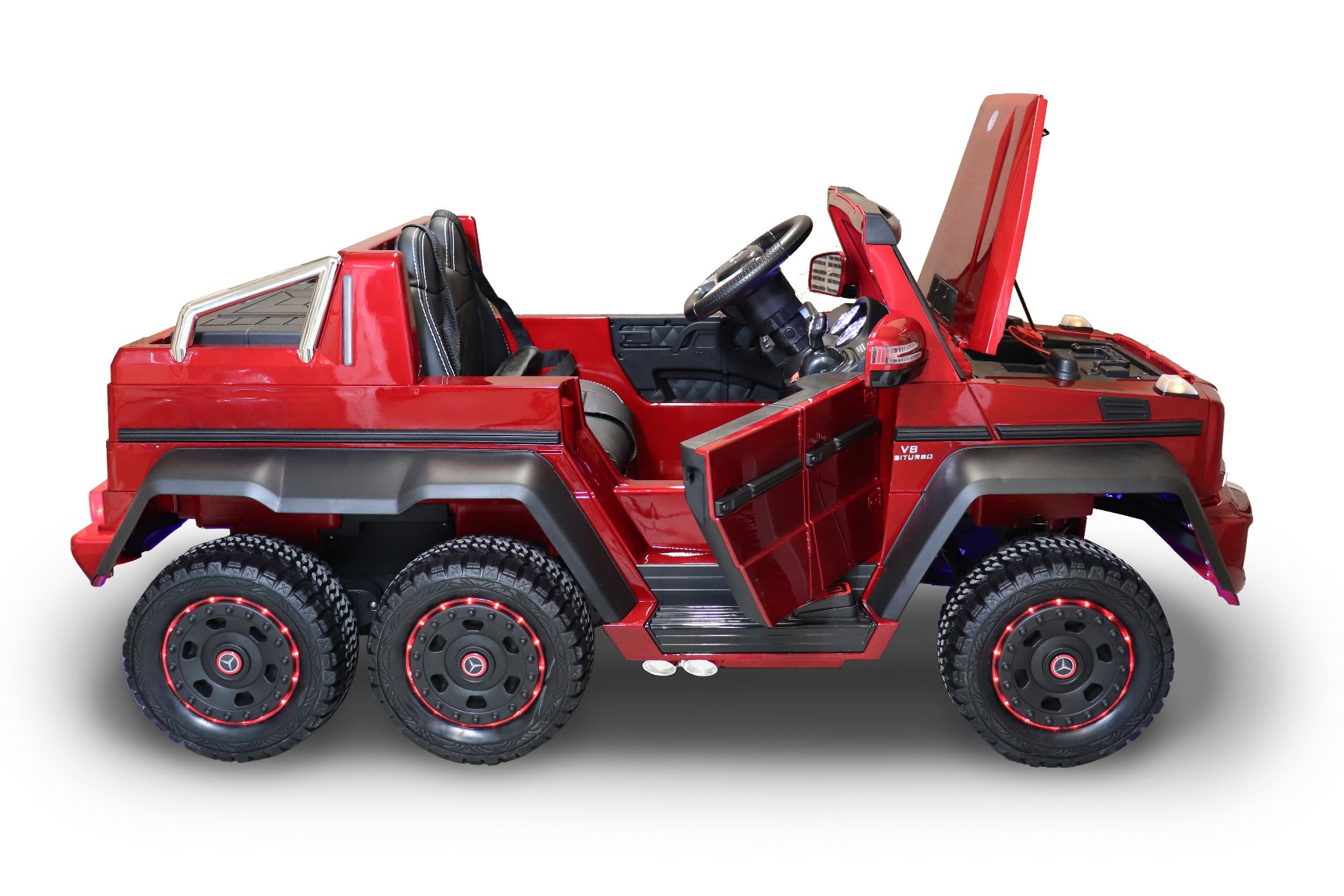 Electric Ride-On Toy Car Mercedes-Benz G63 6X6, MP3 PLayer, Wheel Lights &  Bottom Lights, 2.4Ghz, 12V14AH, Removable Battery Box, 4 X MOTOR, Remote  Control, Double Leather Seat, GUM Wheels, FM Radio, Servomotor