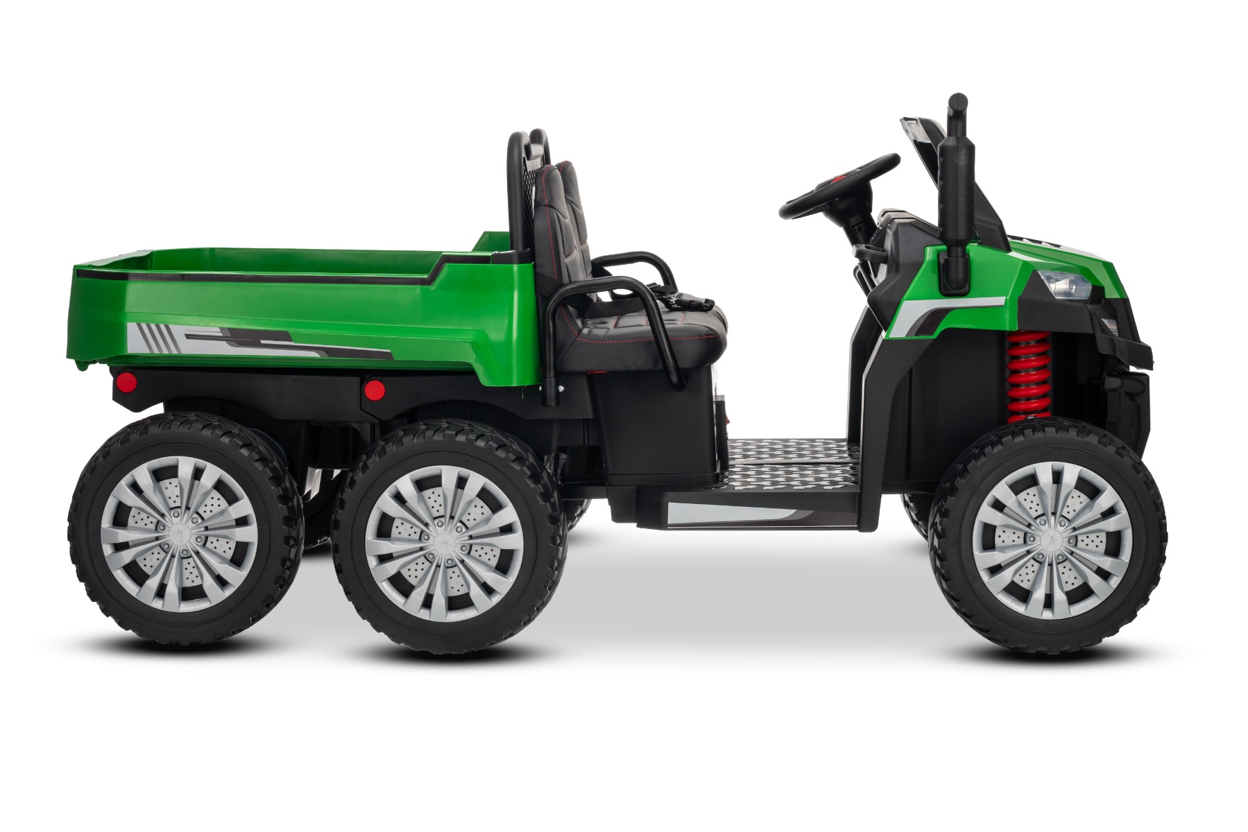 6 Wheels with rear suspension