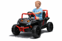 Electric ride-on car UTV Small 12V, black, Rear wheel drive, 12V battery, Plastic wheels, Wide double seat for one child only, 2.4 GHz Remote control, MP3 player with USB/SD input, LED Lights