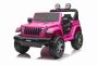 Electric Ride-On JEEP Wrangler, Pink, Double Leatherette Seat, Radio with Bluetooth and USB Input, 4x4 Drive, Lithium battery, EVA Wheels, Suspension Axles, 2.4 GHz Remote Control, Licensed