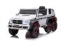 Electric Ride-on car Mercedes-Benz G63 AMG 6X6, Single seater, white, 6 Wheels with independent suspension, Drive 4 x 45W Engines, 12V10AH Battery, Plastic wheels and seat, Remote control, Licensed