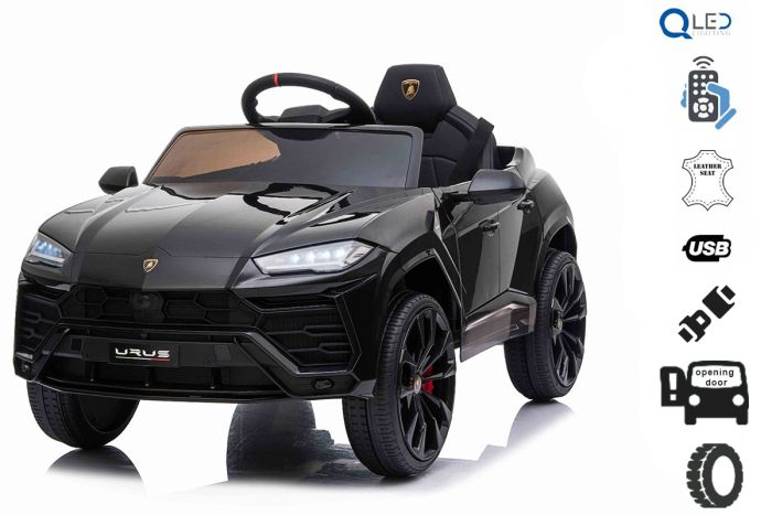 Electric Ride on Car Lamborghini URUS Black Original Licenced Battery Powered Opening doors 2x Engine 12 V Battery 2.4 Ghz remote control Soft EVA wheels Suspension Smooth start