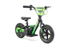 Children's electric balance bike RIRIBIKE RTX3 24V (12"), green, Lithium battery, 100W motor, Disc brake, Adjustable soft PU seat