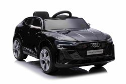 Electric ride-on car Audi E-tron Sportback 4x4 black, Artificial leather seat, 2.4 GHz remote control, Eva wheels, USB / Aux Input, Bluetooth, All wheel suspension, 12V / 7Ah battery, LED Lights, Soft EVA wheels, 4 X 25W engine, ORIGINAL license