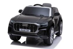 Electric Ride on Car Audi Q8, Black, Original Licensed, Leatherette seat, Opening doors, 2x 25W Engine, 12 V Battery, 2.4 Ghz remote control, Soft EVA wheels, LED lights, Soft start, ORIGINAL License