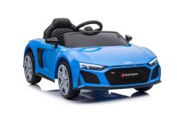 Electric Ride on Car Audi R8 Spyder NEW type, Blue, Original Licenced, Battery Powered, Opening Doors, Plastic Seat, 2x 25W Engine, 12V Battery, 2.4 Ghz remote control, Smooth start, MP3 Player