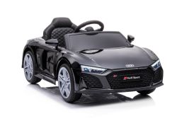 Electric Ride on Car Audi R8 Spyder NEW type, Black, Original Licenced, Battery Powered, Opening Doors, Plastic Seat, 2x 25W Engine, 12V Battery, 2.4 Ghz remote control, Smooth start, MP3 Player