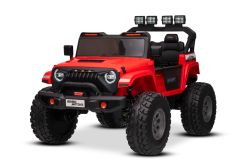 Electric Ride-on car Beneo Motors OFFRIDE 4x4² Two-seater 12V, red, MP3 Player with USB/AUX input, 4x4 drive, Lithium Battery, huge EVA wheels with rear wheels suspension, Remote control, LED Lights