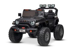 Electric Ride-on car Beneo Motors OFFRIDE 4x4² Two-seater 12V, black, MP3 Player with USB/AUX input, 4x4 drive, Lithium Battery, huge EVA wheels with rear wheels suspension, Remote control, LED Lights