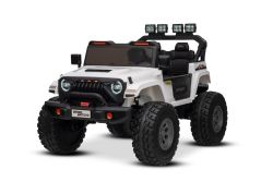 Electric Ride-on car Beneo Motors OFFRIDE 4x4² Two-seater 12V, white, MP3 Player with USB/AUX input, 4x4 drive, Lithium Battery, huge EVA wheels with rear wheels suspension, Remote control, LED Lights