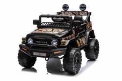 Electric ride-on car TOYOTA FJ CRUISER with rear wheel drive, Black, 12V battery, High chassis, Wide seat, Rear axle suspension, LED Lights, 2.4 GHz Remote control, MP3 player with USB/AUX input, Licensed