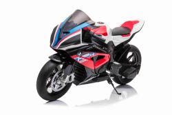 Electric Motorbike BMW HP4 RACE 12V, Licensed,  red, 12V battery, EVA soft wheels, 2 x 35W Engines, Suspension, Metal frame, Metal fork, Auxiliary wheels