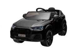Electric Ride-on car Audi Q7 black, Single seater, Independent suspension, 12V battery, Remote control, 2 x 35W engine, LED lights, MP3 Player with USB/AUX input, Licensed