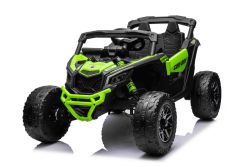 Electric Ride-on car Can-am Maverick One-seater with 4X4 drive, Green, Independent suspension, 2.4 Ghz remote control, 4 x 35W Motors, EVA wheels, Leather seat, MP3 player with USB/AUX input, Licensed