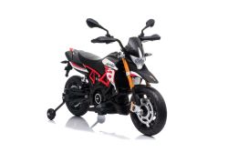 Electric Motorbike APRILIA DORSODURO 900, Licensed, 12V battery, EVA soft wheels, 2 x 18W Engines, Suspension, Metal frame, Metal fork, Auxiliary wheels, Red