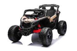 Electric Ride-on car Can-am Maverick One-seater with 4X4 drive, Black, Independent suspension, 2.4 Ghz remote control, 4 x 35W Motors, EVA wheels, Leather seat, MP3 player with USB/AUX input, Licensed
