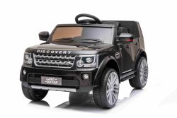Electric Ride on Car Land Rover Discovery, Black, Original Licenced, Battery Powered, LED lights, Opening doors and Hood, 2 x 35W Engine, 12 V Battery, 2.4 Ghz remote control, Suspension, Smooth start, USB/AUX input