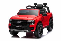 Electric Ride-on car FORD Ranger  12V, Red, Leather seat, 2.4 GHz remote control, Bluetooth / USB Input, Suspension, 12V battery, Plastic wheels, 2 X 30W Engines, ORIGINAL license