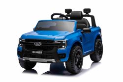 Electric Ride-on car FORD Ranger, blue, Leather seat, 2.4 GHz remote control, Bluetooth / USB Input, Suspension, Lithium Battery, Plastic wheels, 2 X 30W Engines, ORIGINAL license