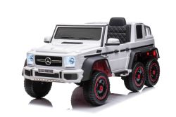 Electric Ride-on car Mercedes-Benz G63 AMG 6X6, Single seater, white, 6 Wheels with independent suspension, Drive 2 x 45W Engines, 12V10AH Battery, Plastic wheels and seat, Remote control, Licensed
