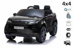 Electric Ride-On Range Rover EVOQUE, Black, Single Leatherette Seat, MP3 Player with USB Input, 4x4 Drive, 12V10Ah Battery, EVA Wheels, Suspension Axles, Key start, 2.4 GHz Bluetooth Remote Control, Licensed