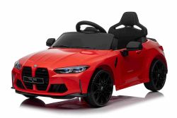 Electric Ride-on car BMW M4, red, 2.4 GHz remote control, USB / Aux input, suspension, 12V battery, LED lights, 2 X Engine, ORIGINAL license