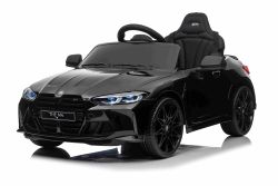 Electric Ride-on car BMW M4, black, 2.4 GHz remote control, USB / Aux input, suspension, 12V battery, LED lights, 2 X Engine, ORIGINAL license