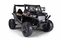 Electric Ride-On Toy Car UTV 24V, Black, two leatherette seats , 2.4Ghz Remote Controller, 2 X 200 W Engines, Lithium Battery, electric brake, LED lights, Soft EVA wheels with suspension, MP3 Player with USB/SD