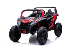 Electric Ride-On Toy Car UTV XXL 24V, Red, two-seats in leather, Brake discs, powerful engine with a differential, LED lights, Inflatable rubber wheels with rear suspension, MP3 Player with USB and Bluetooth, Adjustable Steering Wheel