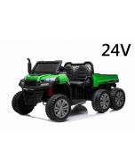 Farm electric car RIDER 6X6 24V with 4-wheel drive 4 X 100W, 24V/7Ah battery, EVA wheels, Suspension axles, 2.4 GHz Remote control, Two-seater, MP3 player with USB / SD input, Bluetooth