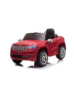 Electric Ride on Car JEEP GRAND CHEROKEE 12V, RED, Leatherette seat, 12V/7AH Battery, Opening doors, 2 x 35W Engine, 2.4 Ghz remote control, Soft EVA wheels, Suspension, Soft start, MP3 Player with USB/AUX input
