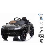 Electric Ride on Car Lamborghini URUS, Black, Original Licensed, Battery Powered, Opening doors, 2x Engine, 12 V Battery, 2.4 Ghz remote control, Soft EVA wheels, Suspension, Smooth start