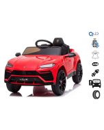 Electric Ride on Car Lamborghini URUS, Red, Original Licenced, Battery Powered, Opening doors, 2x Engine, 12 V Battery, 2.4 Ghz remote control, Soft EVA wheels, Suspension, Smooth start