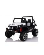 Electric Ride-On Toy Car RSX White - 2.4Ghz, 24V, 4 X MOTOR, remote control, two-seats in leather, Soft EVA wheels, FM Radio, Bluetooth