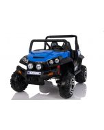 Electric Ride-On Toy Car RSX Blue - 2.4Ghz, 24V, 4 X MOTOR, remote control, two-seats in leather, Soft EVA wheels, FM Radio, Bluetooth