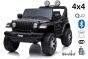 Electric Ride-On JEEP Wrangler, Black, Double Leatherette Seat, Radio with Bluetooth and USB Input, 4x4 Drive, 12V10Ah Battery, EVA Wheels, Suspension Axles, 2.4 GHz Remote Control, Licensed