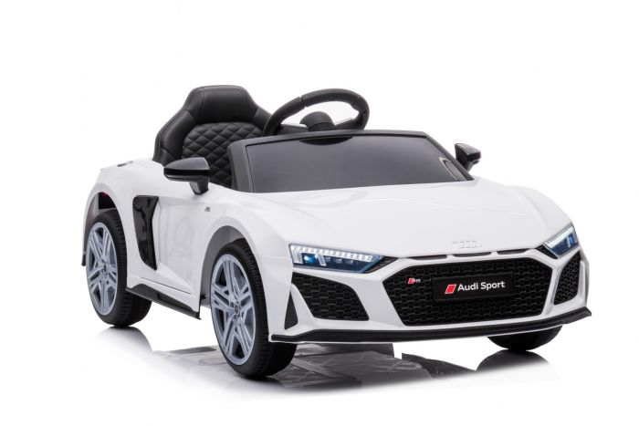Ride On Toys 12V Kids Electric Car Audi R8 Open Doors MP3 Music Seat Belt  White 
