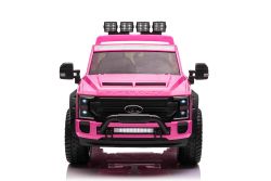 Electric Ride-On Toy Car Ford Duty 24V pink, Two-seater, 4X4 drive with high-performance 24V Engines and suspension, Dual rear EVA wheels, Leatherette seat, 2.4 GHz Remote control, LED light ramp, MP3 player with USB input, ORIGINAL license