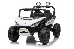 Electric Ride-on car T-REX Ride 4x4 Two-seater 24V, white, MP3 Player with USB/AUX input, 4x4 drive, Lithium Battery, Suspension, Remote control, LED Lights