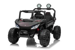 Electric Ride-on car T-REX Ride 4x4 Two-seater 24V, black, MP3 Player with USB/AUX input, 4x4 drive, Lithium Battery, Suspension, Remote control, LED Lights