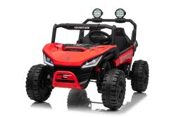 Electric Ride-on car T-REX Ride 4x4 Two-seater 24V, red, MP3 Player with USB/AUX input, 4x4 drive, Lithium Battery, Suspension, Remote control, LED Lights