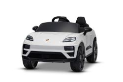 Electric Ride-on car Porsche Macan 12V Licensed with rear-wheel drive (Single seat), white, Lithium battery, Wide seat, Suspension axles, 2.4 GHz Remote control, MP3 player with USB/AUX input, LED lights