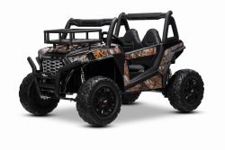 Electric Ride-On Toy Car UTV 24V, Black, two leatherette seats , 2.4Ghz Remote Controller, 2 X 200 W Engines, Lithium Battery, electric brake, LED lights, Soft EVA wheels with suspension, MP3 Player with USB/SD