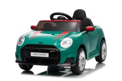 Electric Ride-on car BMW Mini Cooper 12V, green, MP3 Player with USB and Bluetooth connection, 2.4 GHz remote control, 2 x 25W Engine, Lithium battery, LED lights, ORIGINAL license