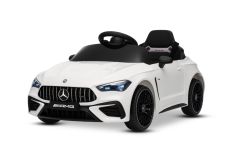 Electric Ride-on car Mercedes CLE 12V with rear-wheel drive, white, Single seater, Lithium battery, LED lights, wide seat, 2.4 GHz remote control, MP3 player with USB/AUX input and Bluetooth connection, ORIGINAL License