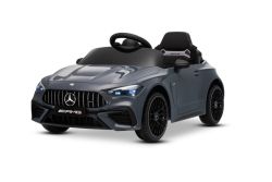 Electric Ride-on car Mercedes CLE 12V with rear-wheel drive, grey, Single seater, Lithium battery, LED lights, wide seat, 2.4 GHz remote control, MP3 player with USB/AUX input and Bluetooth connection, ORIGINAL License