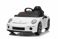 Electric Ride-on car RUF GT 12V, white, Opening doors, 2.4 GHz remote control, LED lights front and rear, USB/Aux Input, Lithium battery, 2 X 35W motor, ORIGINAL license