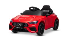 Electric Ride-on car Mercedes CLE 12V with rear-wheel drive, red, Single seater, Lithium battery, LED lights, wide seat, 2.4 GHz remote control, MP3 player with USB/AUX input and Bluetooth connection, ORIGINAL License
