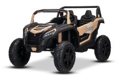 Electric Ride-on car UTV XXL 24V, khaki, two-seater, Engine with differential, Inflatable rubber wheels, sprung rear axles, disc brake, padded seat, adjustable steering wheel, bluetooth, MP3 player with USB/SD input