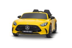 Electric Ride-on car Mercedes GT63 AMG 24V with 4x4 drive, yellow, Two-seater, Adjustable driver's seat, Soft EVA wheels, 2.4 GHz remote control, USB/Bluetooth, 200W Engines, Suspension, Lithium battery, LED lights, ORIGINAL license
